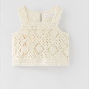 Zara Girla Crochet Cropped Tank